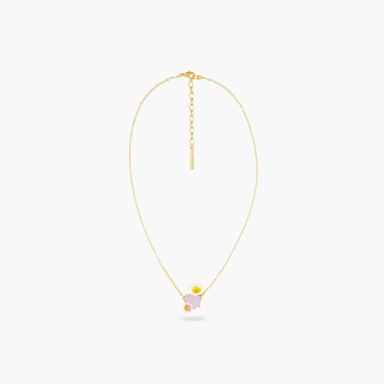 Calla And Pink Stone Statement Necklace | AQJF3051 - Les Nereides
