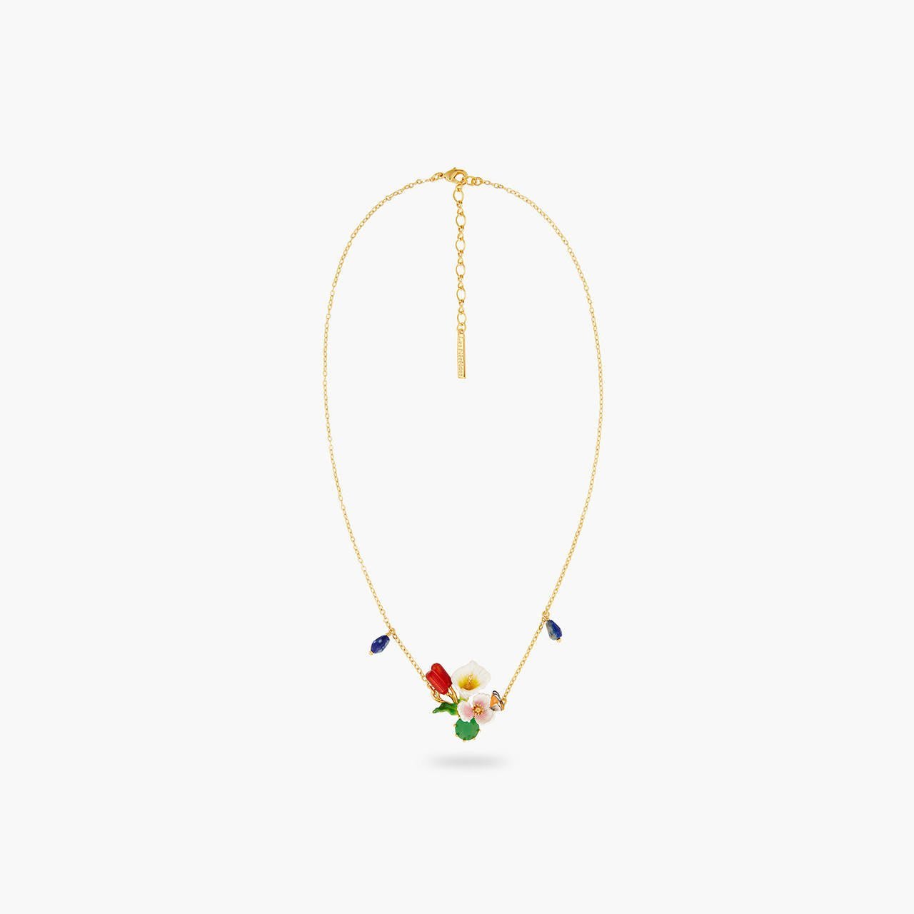 Calla, Reeds And Green Stone Statement Necklace | AQJF3021 - Les Nereides