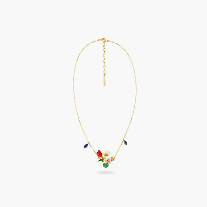 Calla, Reeds And Green Stone Statement Necklace | AQJF3021 - Les Nereides