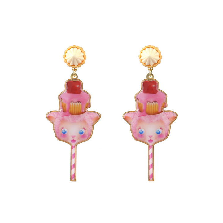 Candy Monster Pink Cupcake Monster Earrings | ABCM1101 - Les Nereides