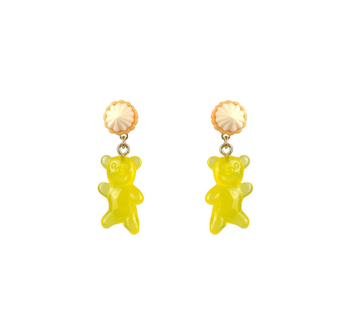 Candy Monster Yellow Gummy Bear Earrings | ABCM1061 - Les Nereides