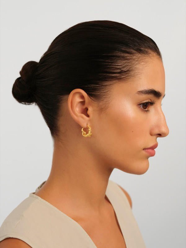 Capricorn Astrological Sign Hoop Earrings | APPV1101 - Les Nereides
