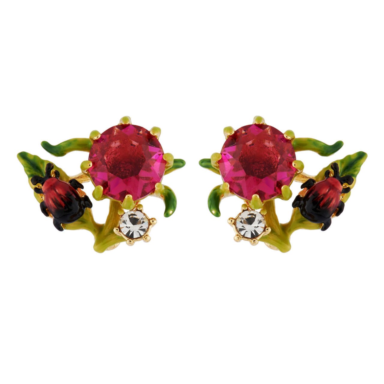 Carved Crystal,Mall Bug And Rhinestones Earrings | AHPV1151 - Les Nereides