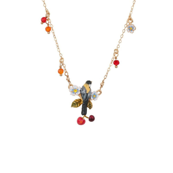 Chant Des Oiseaux Bird And Cherries Necklace | ADCO3041 - Les Nereides