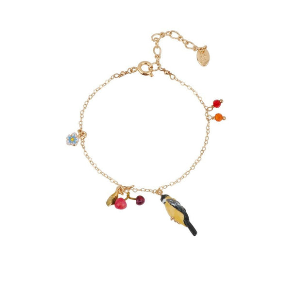 Chant Des Oiseaux Bird, Cherries & Beads Bracelet | ADCO2011 - Les Nereides