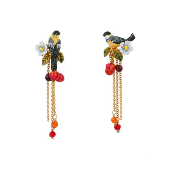 Chant Des Oiseaux Bird, Flowers, Cherries & Chains Earrings | ADCO103T/1 - Les Nereides