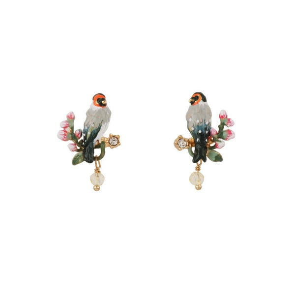 Chant Des Oiseaux Bird On A Branch W/Bead Earrings | ADCO107T/1 - Les Nereides