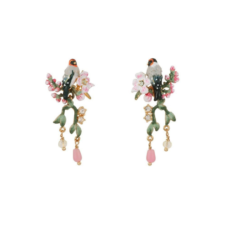 Chant Des Oiseaux Bird On Branches & Crystal Drops Earrings | ADCO109T/1 - Les Nereides