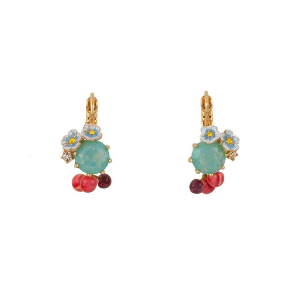 Chant Des Oiseaux Blue Crystal Stone And Cherries Earrings | ADCO111T/1 - Les Nereides