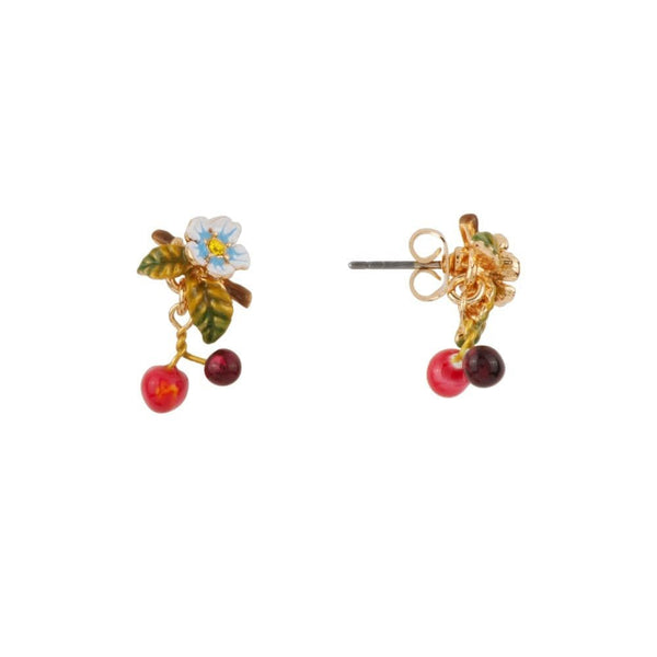 Chant Des Oiseaux Flower, Leaves & Cherries Earrings | ADCO101T/1 - Les Nereides