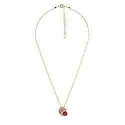 Charmant Felin Panther, Small Ruby Crystal Stone Gold Necklace | ACCF3031 - Les Nereides