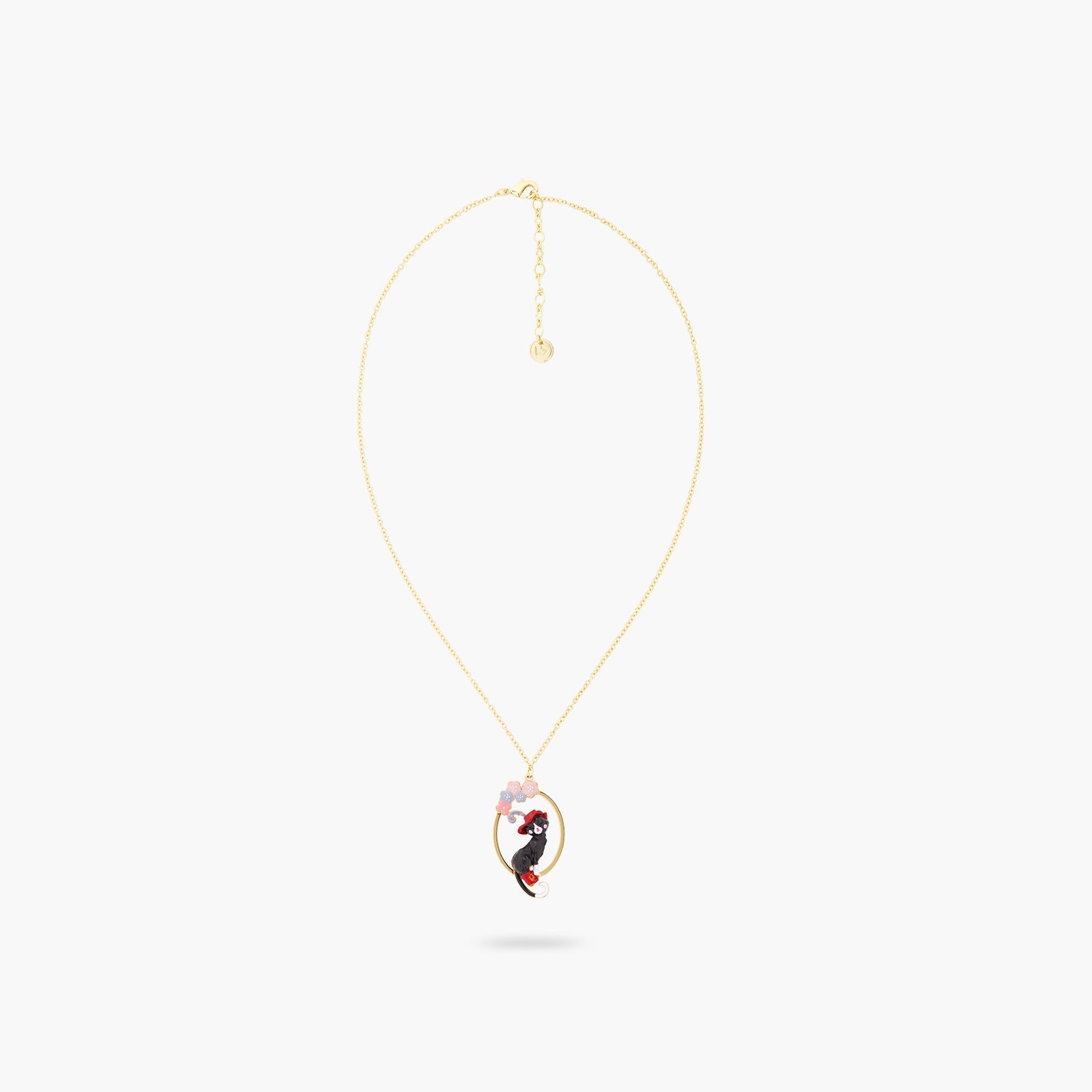 Charming Cat And Flower Pendant Necklace | ASCC3031 - Les Nereides