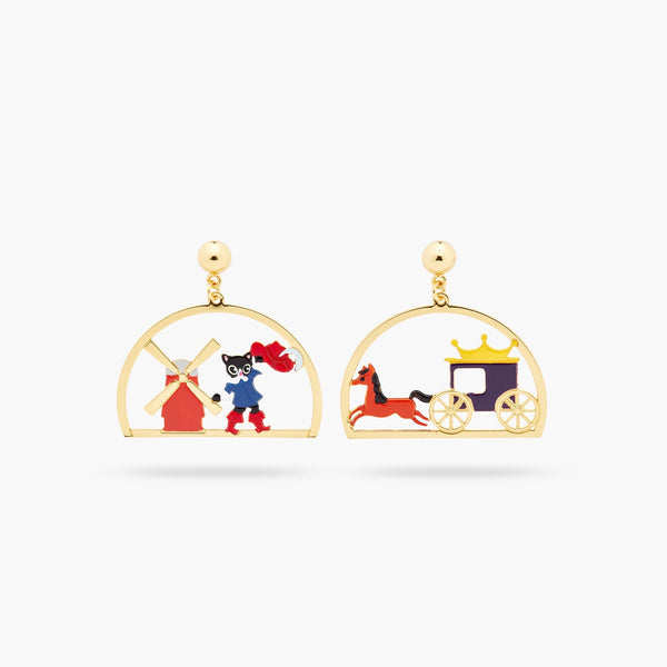 Charming Cat And Windmill Earrings | ASCC1011 - Les Nereides
