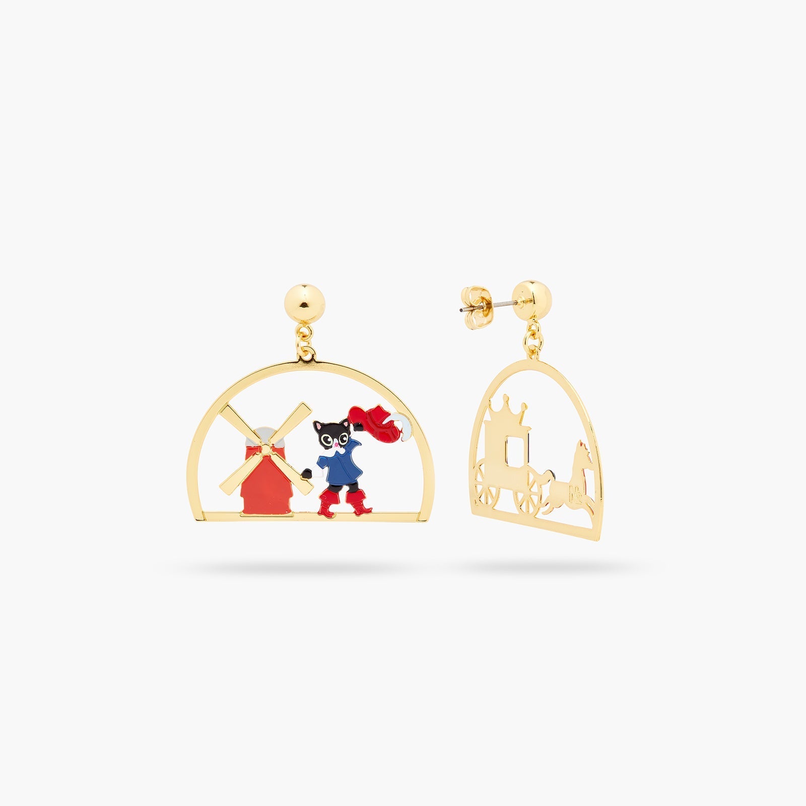 Charming Cat And Windmill Earrings | ASCC1011 - Les Nereides
