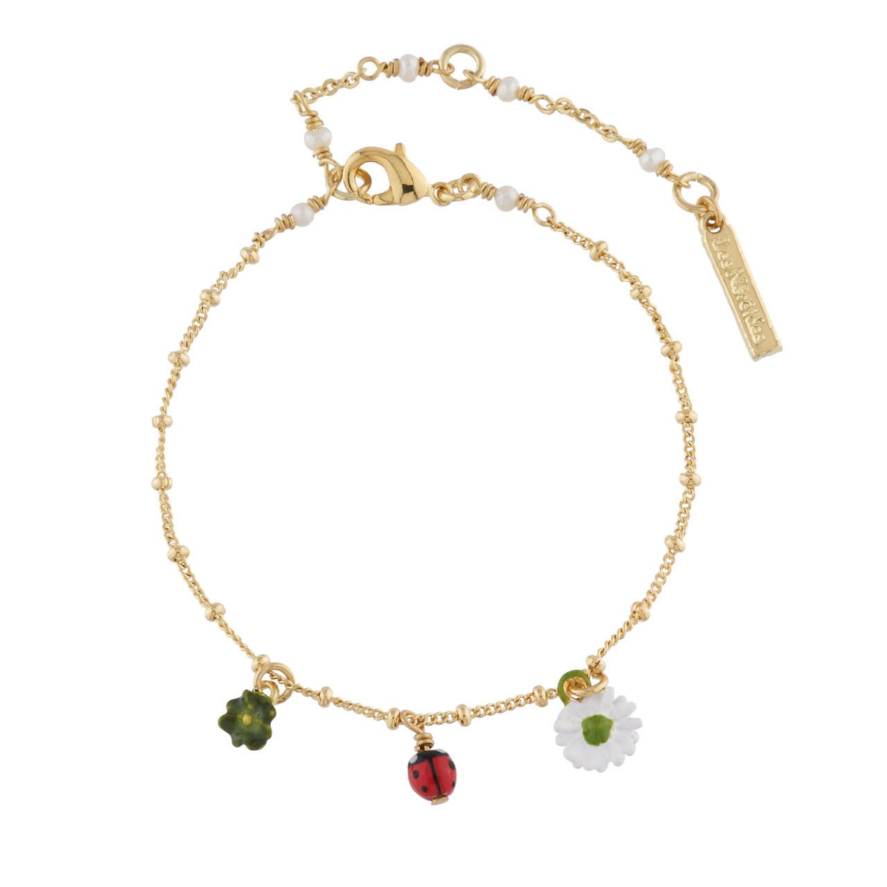 Charms With Clover, Ladybug And Daisy Bracelet | AIPR2031 - Les Nereides