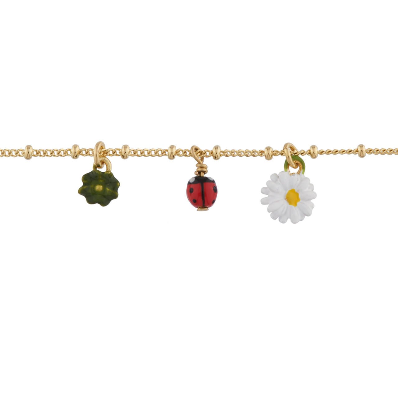 Charms With Clover, Ladybug And Daisy Bracelet | AIPR2031 - Les Nereides