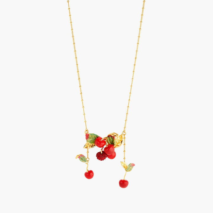 Cherries And Leave Statement Necklace | ANCE3011 - Les Nereides