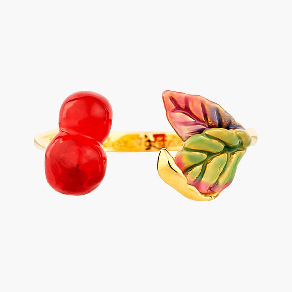 Cherries And Leaves Adjustable Rings | ANCE6011 - Les Nereides