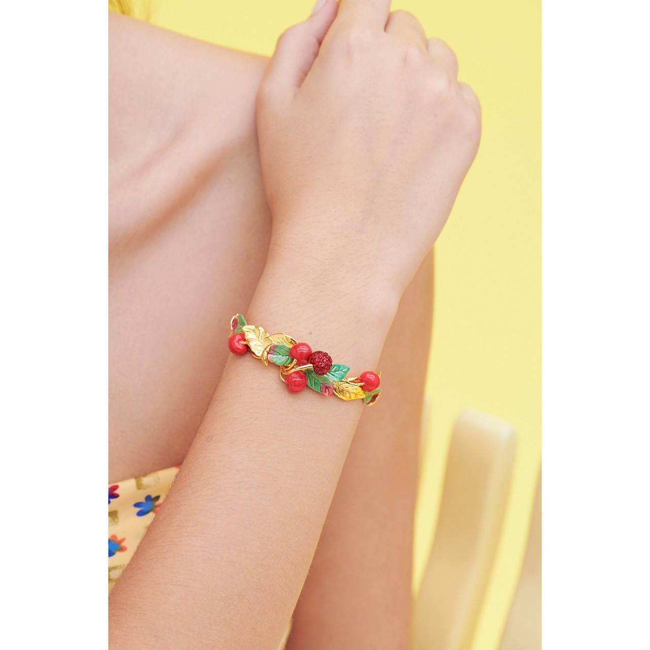 Cherries And Leaves Bangle Bracelet | ANCE2011 - Les Nereides