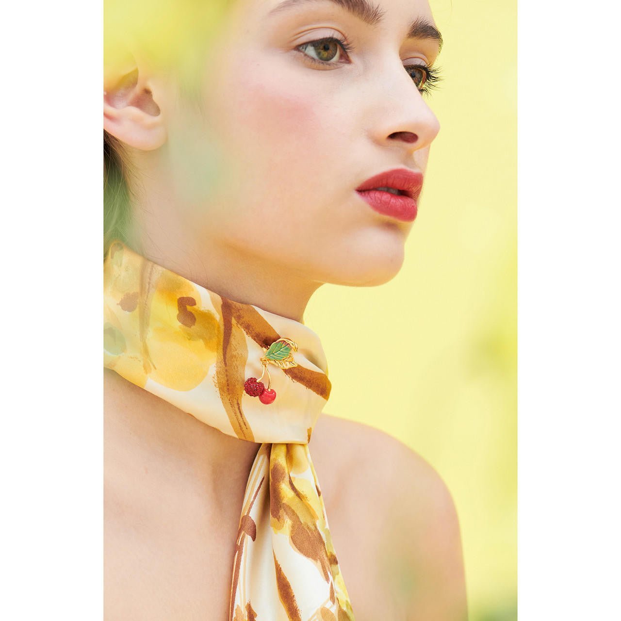 Cherries And Leaves Brooch Accessories | ANCE5011 - Les Nereides