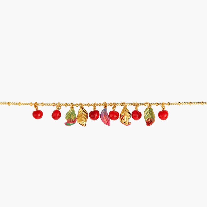 Cherries And Leaves Charm Bracelet | ANCE2031 - Les Nereides