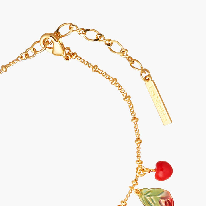 Cherries And Leaves Charm Bracelet | ANCE2031 - Les Nereides
