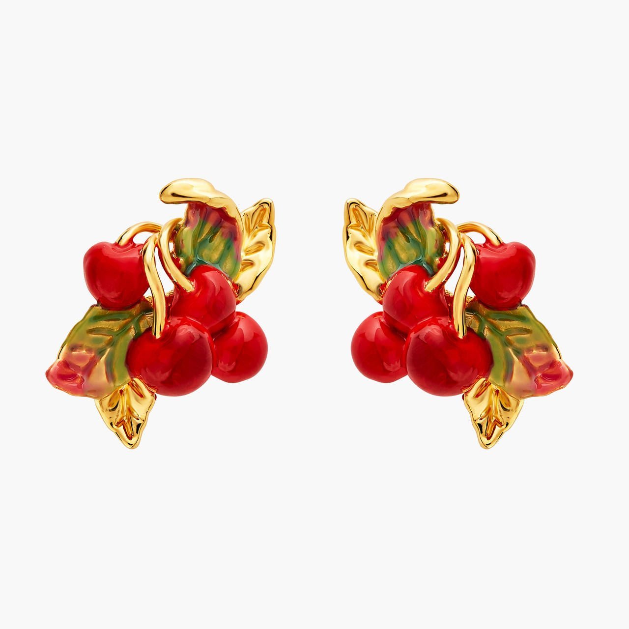 Cherries And Leaves Earrings | ANCE1031 - Les Nereides