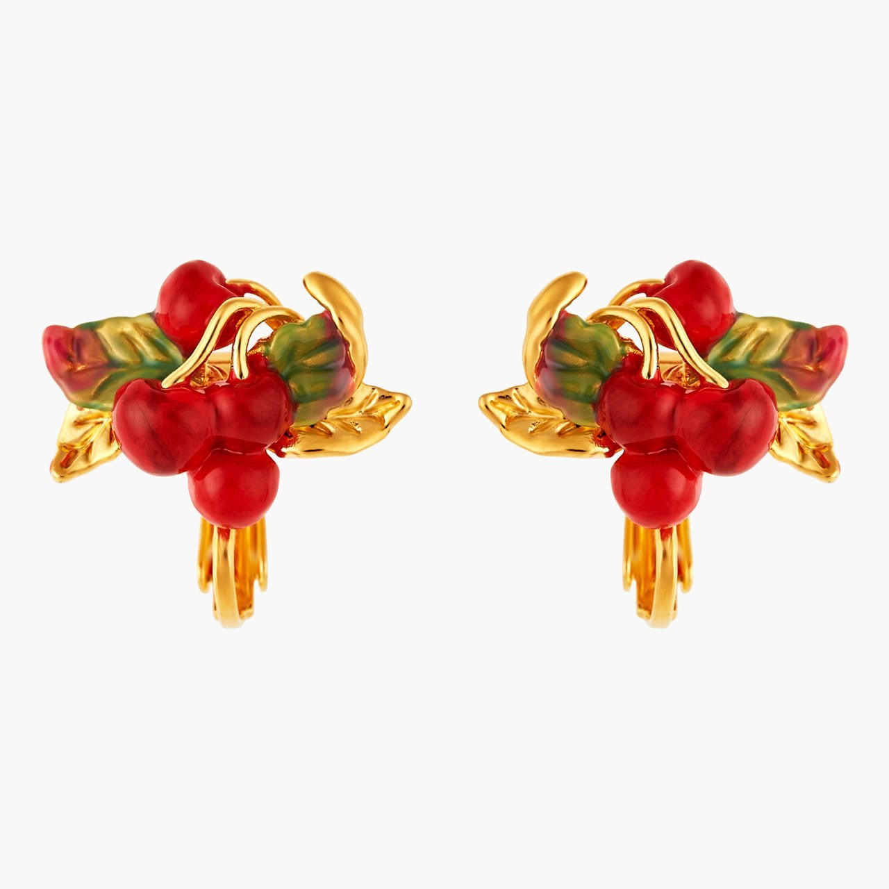 Cherries And Leaves Earrings | ANCE1031 - Les Nereides