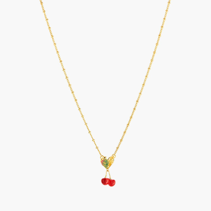 Cherries And Leaves Pendant Necklace | ANCE3021 - Les Nereides