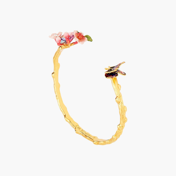 Cherry Blossom And Japanese Emperor Butterfly Bangle Bracelet | ANHA2011 - Les Nereides