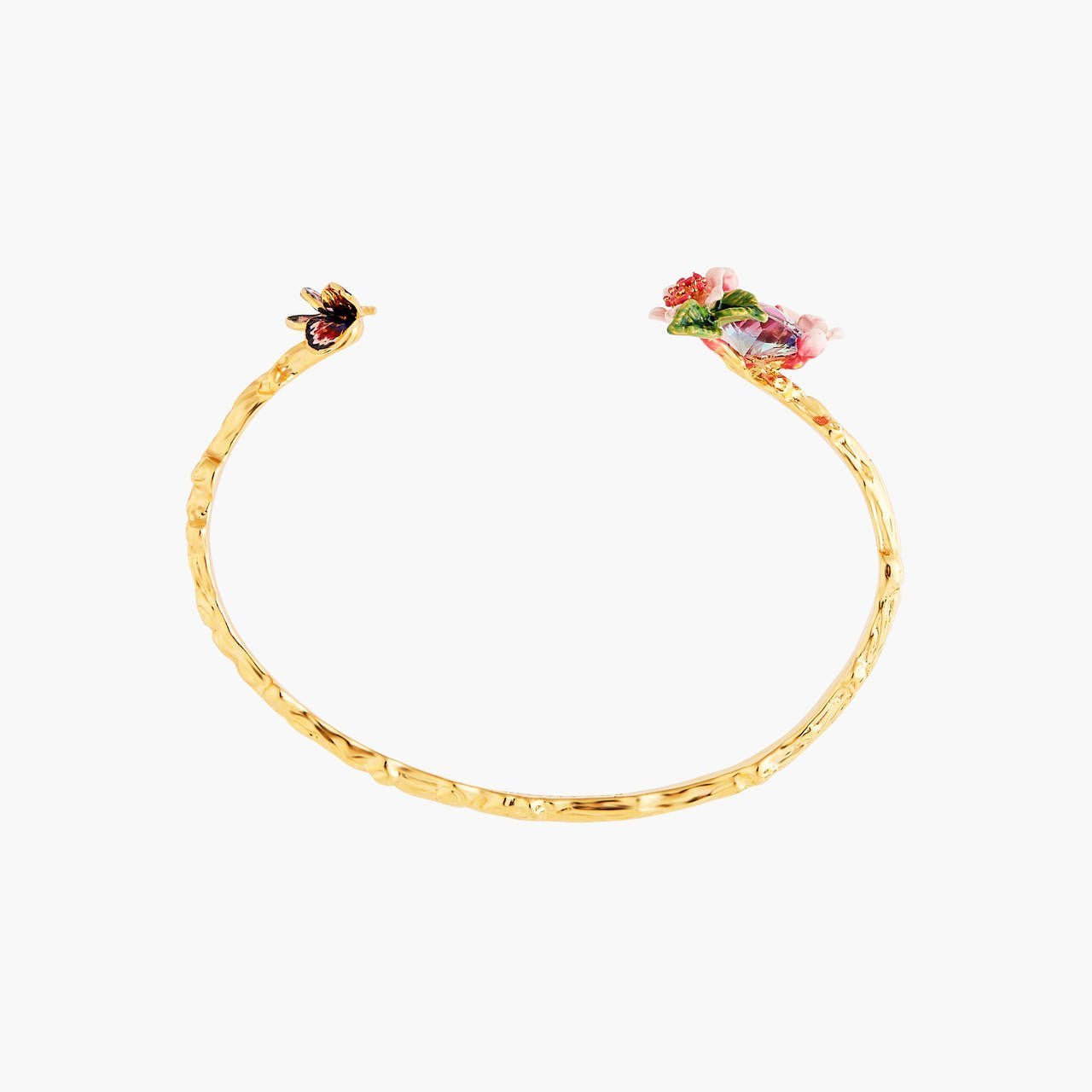 Cherry Blossom And Japanese Emperor Butterfly Bangle Bracelet | ANHA2011 - Les Nereides