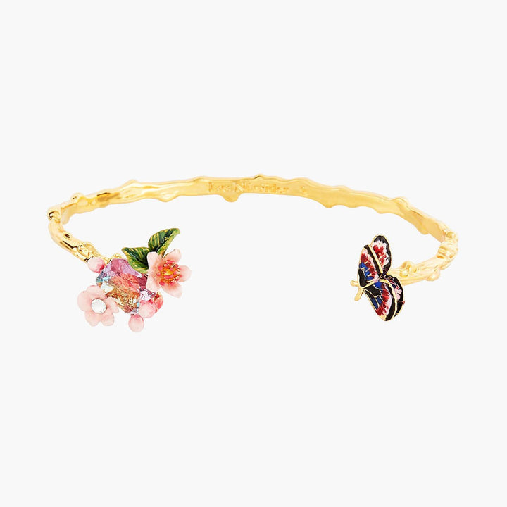 Cherry Blossom And Japanese Emperor Butterfly Bangle Bracelet | ANHA2011 - Les Nereides
