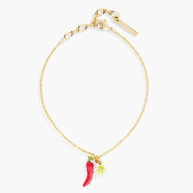 Chilli And Flower Charm Bracelet | APVE2061 - Les Nereides