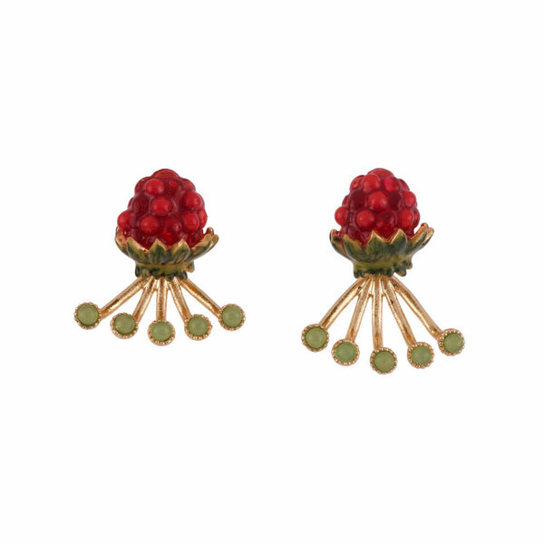 Chimera Plant Red Fruit With Green Ear Jacket Earrings | AFCH1031 - Les Nereides