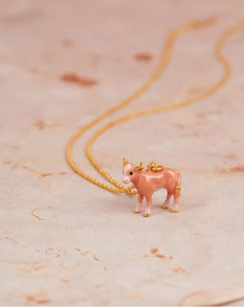 Chinese New Year Buffalo Pendant Thin Necklace | ANOX3011 - Les Nereides