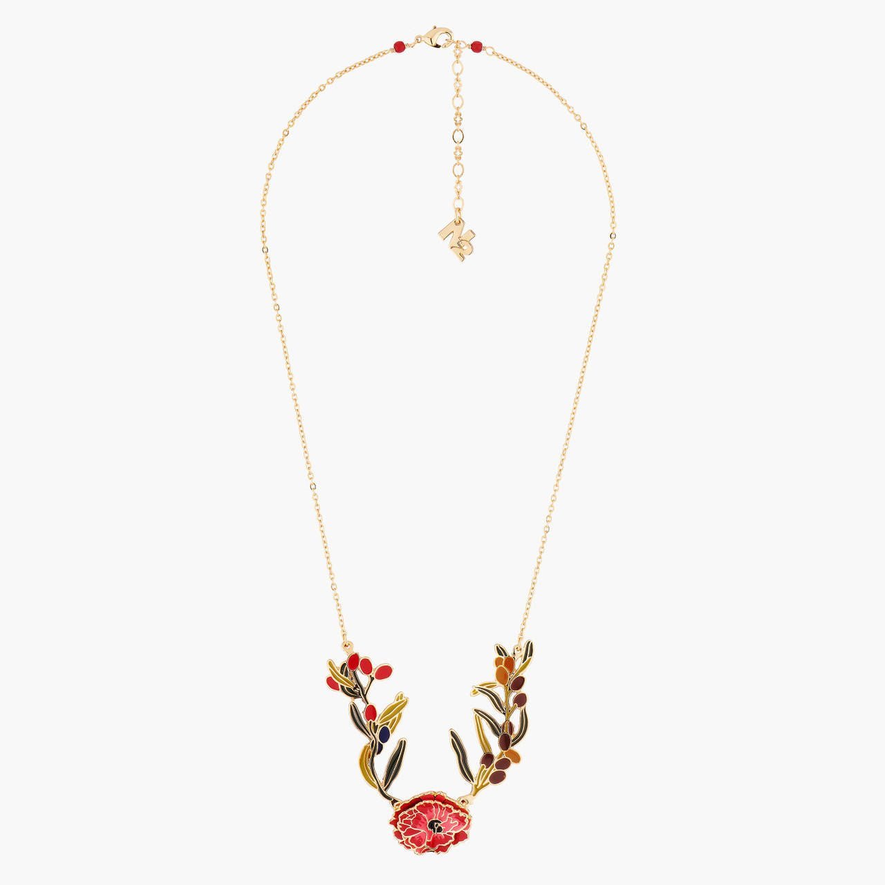 Chocolate Cosmos And Wild Berries Collar Necklace | AMBE3031 - Les Nereides