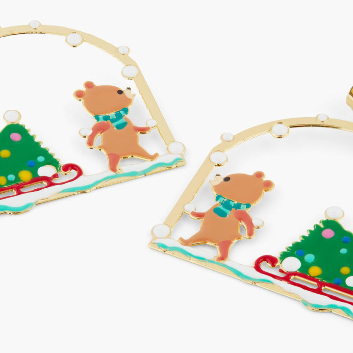Christmas tree and cuddly bear earrings | AQSP1191 - Les Nereides