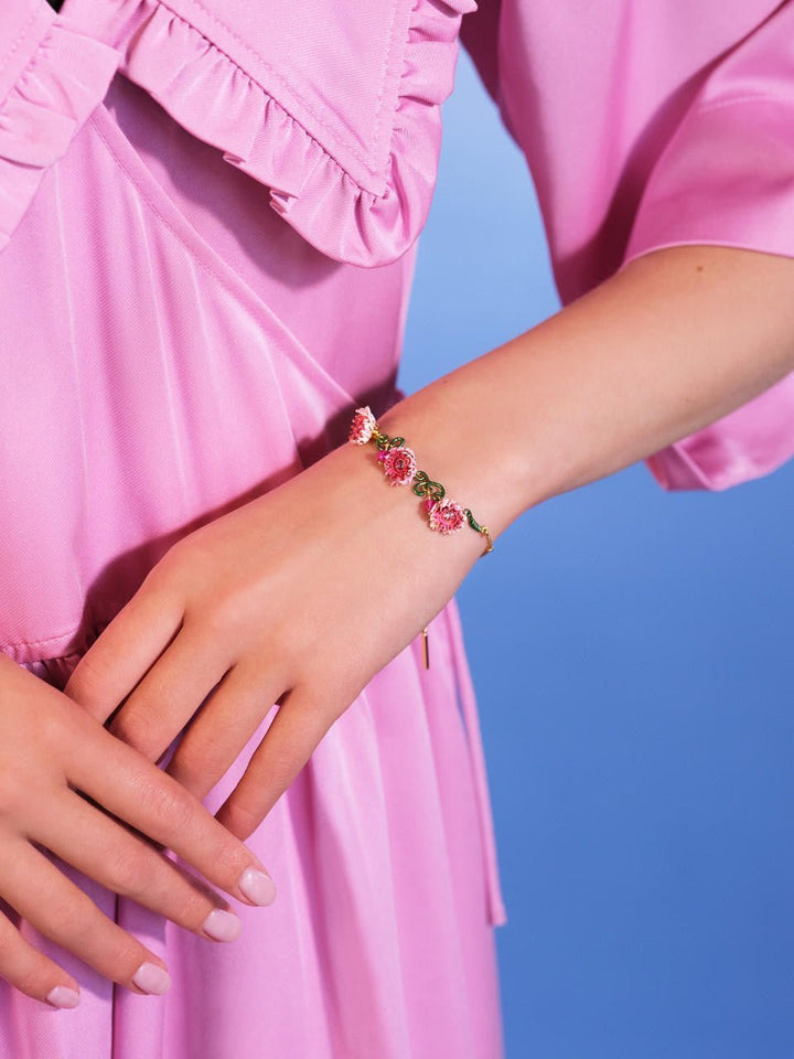 Chrysanthemum And Stem Fine Bracelet | AQBI2031 - Les Nereides