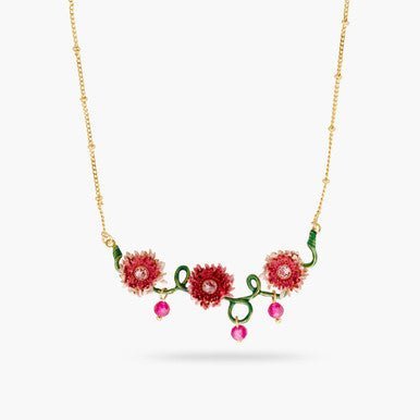 Chrysanthemum And Stem Statement Necklace | AQBI3041 - Les Nereides