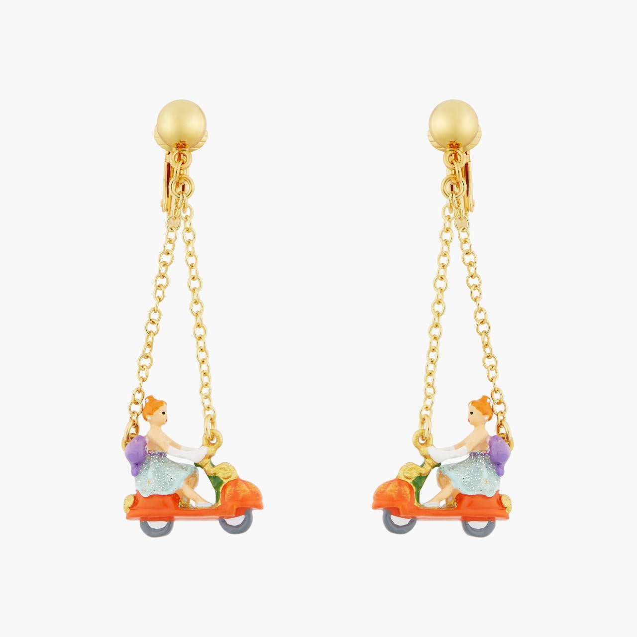 Cinderella And Pumpkin Scooter Earrings | AOCE1051 - Les Nereides