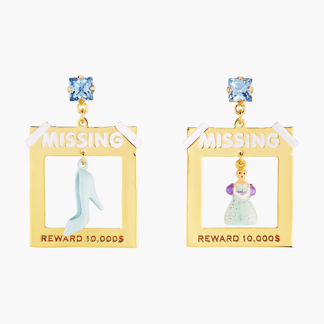 Cinderella, Slipper And Faceted Crystal Earrings | AOCE1121 - Les Nereides