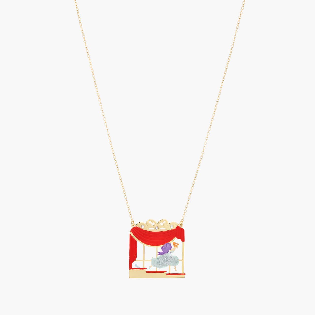Cinderella, Slipper And Faceted Crystal Pendant Necklace | AOCE3041 - Les Nereides