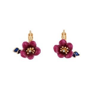 Clarte Nocturne Burgundy Flower Earrings | AECN108T/1 - Les Nereides