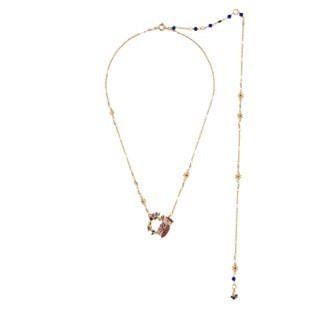 Clarte Nocturne Eagle Owl With Leaves & Decorated Extension Necklace | AECN3151 - Les Nereides