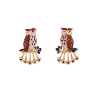 Clarte Nocturne Eagle Owl With Starry Ear Jacket Earrings | AECN1101 - Les Nereides