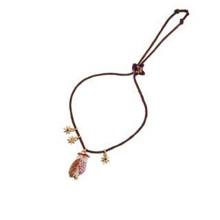 Clarte Nocturne Eagle, Purple Flower & Stars On Wax Cord Bracelet | AECN2041 - Les Nereides