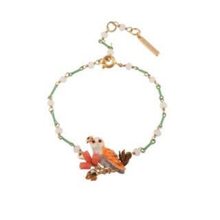 Clarte Nocturne Owl On A Branch With Enameled Chain Bracelet | AECN2021 - Les Nereides