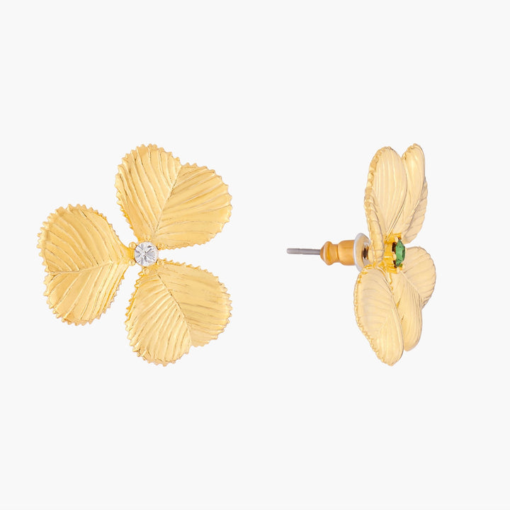 Clover And Crystal Asymmetrical Earrings | ALFC102C/1 - Les Nereides