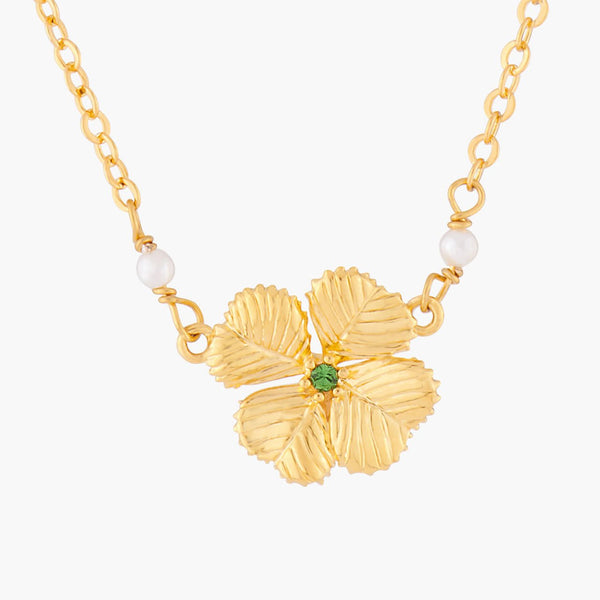 Clover And Crystal Pendant Necklace | ALFC3011 - Les Nereides