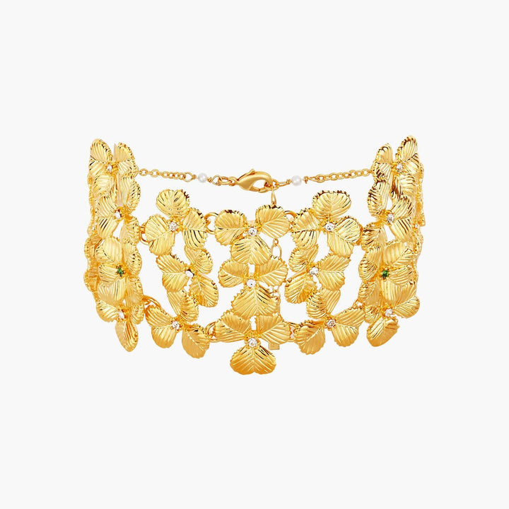 Clovers And Crystals Bangle Bracelet | AOFC2031 - Les Nereides